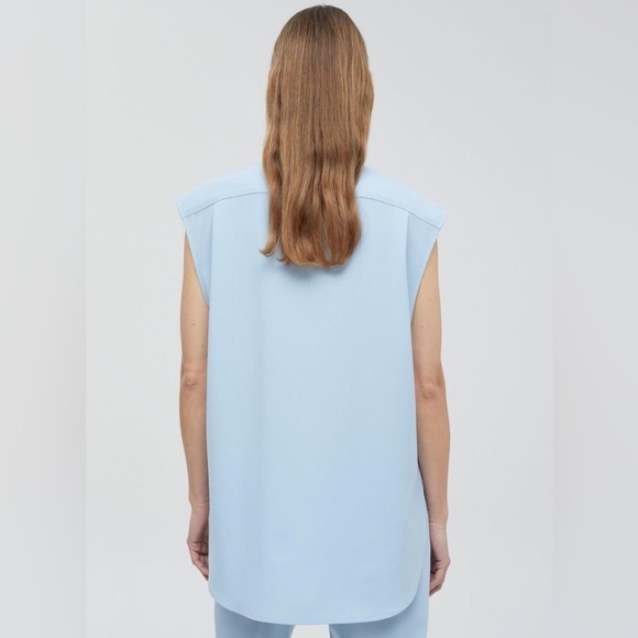 CLOSED Blue Dawn Sky Sleeveless Pocket Detail Wool Blend Blouse XS - Picture 8 of 11